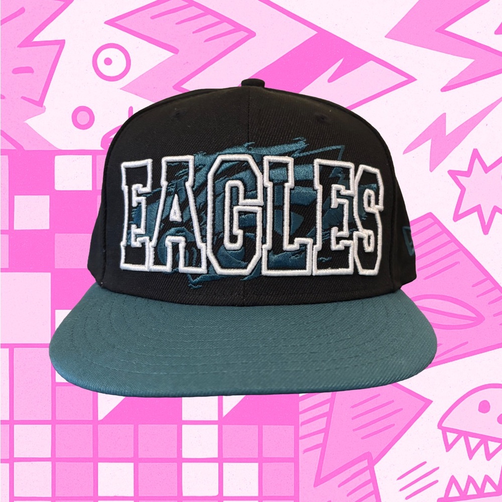 New Era 9Fifty Philadelphia Eagles Hat - Black and Midnight Green Snapback
